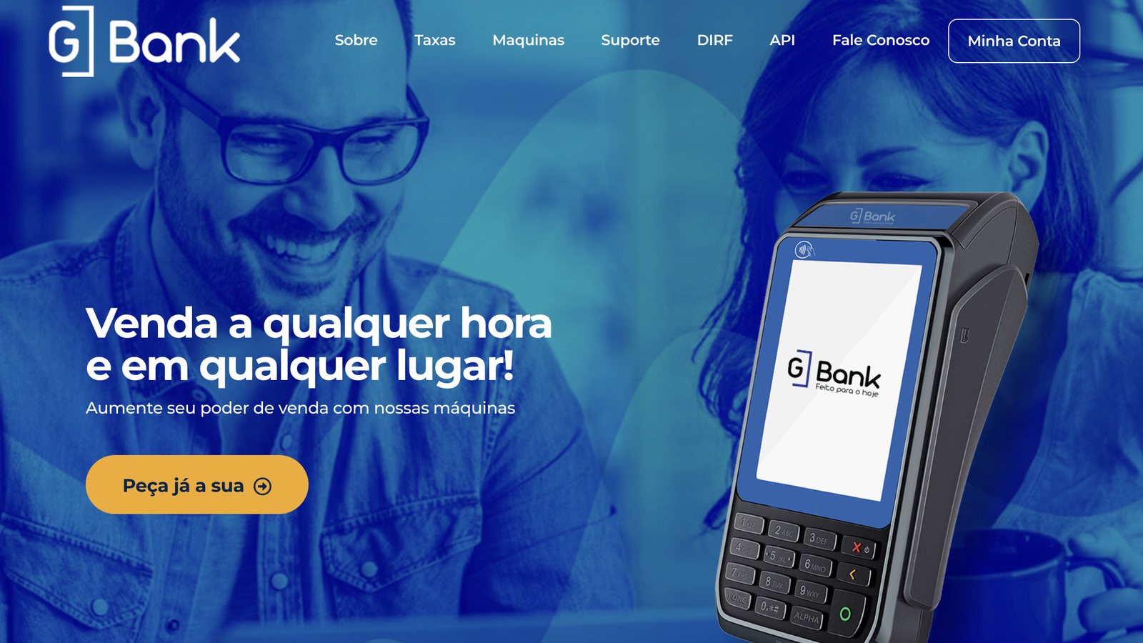 Página inicial do site GBank